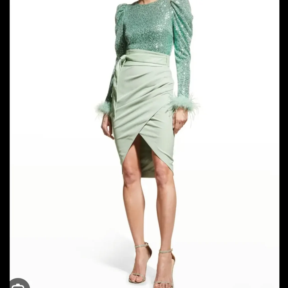 Lavish Alice Sequin Feather Trim Midi - Picture 3 of 15